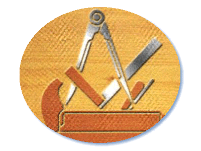 Runder Bildaussschnitt (Zeigt derzeit einen Hobel) mit Schatten